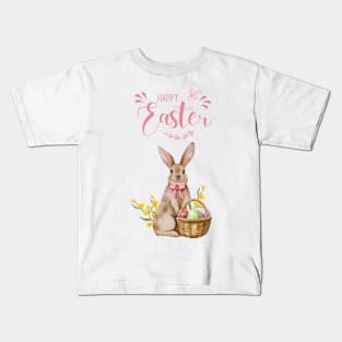 Happy easter with bunny Kids T-Shirt